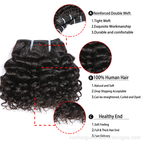 Uniky 6inch human hair bundles Brazilian Kinky Curly 100% Unprocessed Hair Extension